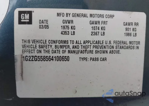 2006 Pontiac G6 from USA, damaged, VIN 1G2ZG558564100650